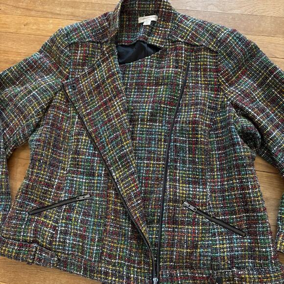 Coldwater Creek wool blend yellow red green blue white tweed jacket size 18
 b23 - Picture 4 of 6